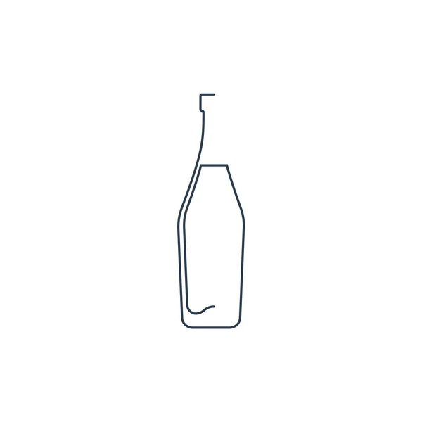Bottle Kontinuierliche Linie Martini Linearen Stil Auf Weißem Hintergrund Solide — Stockvektor