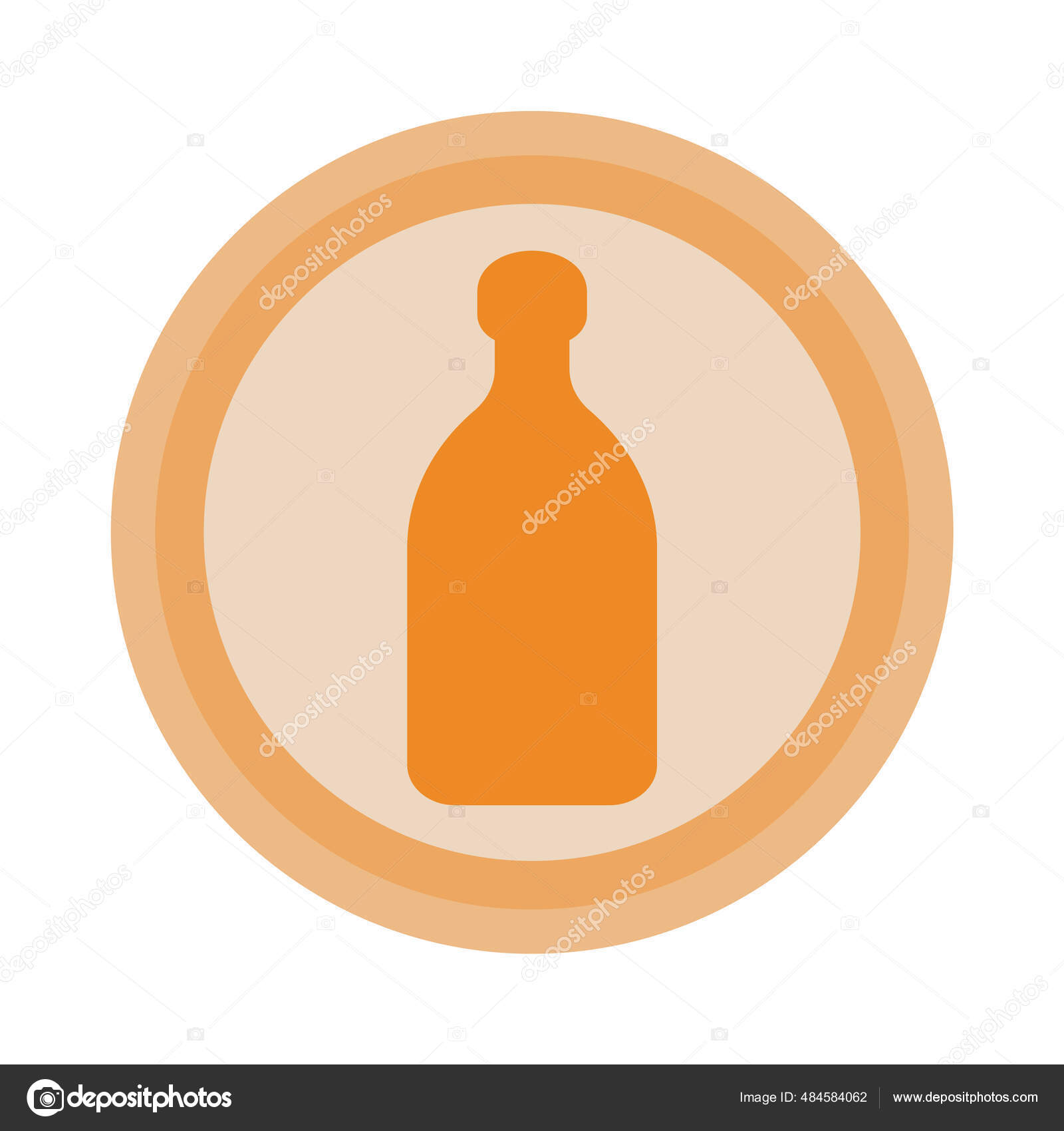 Bottle Tequila Background Circle Isolated Color Object Design Beverage