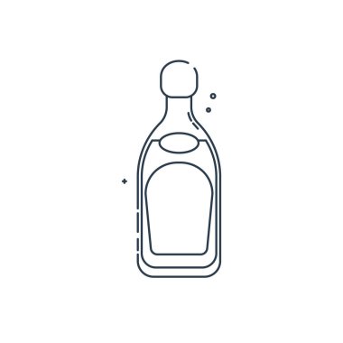 Düz stil tekila serisi. Kutlama tasarımı için restoran alkolik illüstrasyonu. Tasarım kontur elemanı. İçecek taslak simgesi. Grafik biçiminde beyaz arkaplanda izole