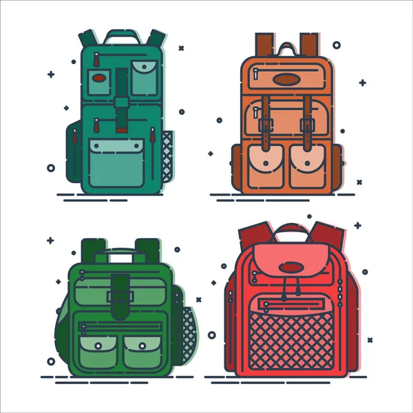 Educação Estudo Mochila Para Estudantes Ícone Viagem Rucksack Bolsa Escolar — Vetor de Stock