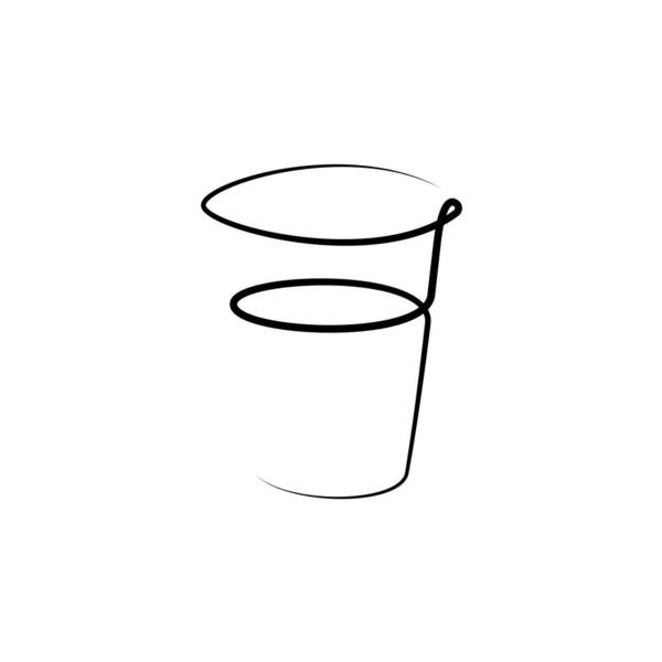 Wodka Wijnglas Met Een Drankje Witte Achtergrond Grafische Kunst Schets — Stockvector