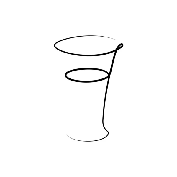白い背景にテキーラワイングラス グラフィックアートのスケッチデザイン 黒の線画スタイル 手描きのドアイメージ レストラン カフェ パーティーのためのアルコール飲料のコンセプト フリーハンドの描き方 — ストックベクタ