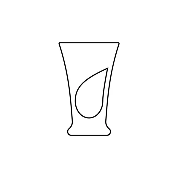 Glass Tequila Drop Drink Contour Line Art Flat Style Restaurant — Stock Vector