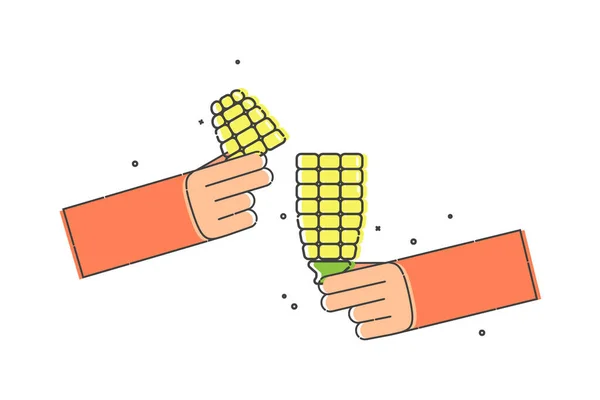 Goldener Mais Auf Weißem Hintergrund Unbehandelte Biolebensmittel Gesundes Produkt Junge — Stockvektor