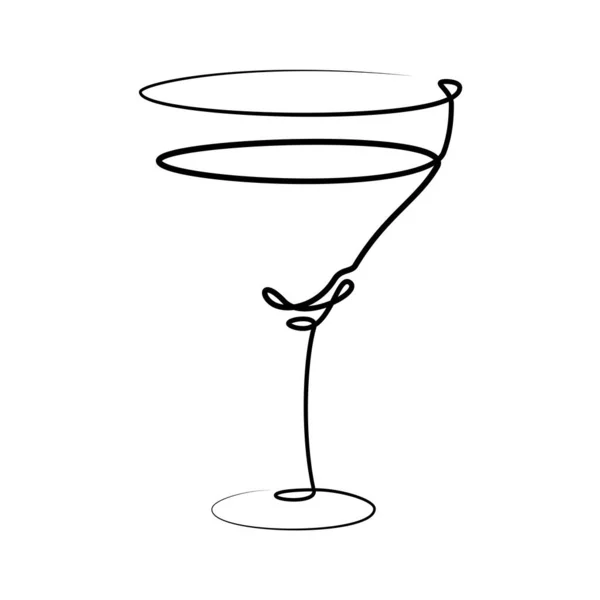 Vermouth Eller Martini Vinglas Vit Bakgrund Grafisk Konst Skiss Design — Stock vektor