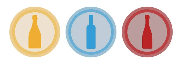 Bouteille Vin Rouge Champagne Vodka Arrière Plan Est Cercle Boisson — Image vectorielle