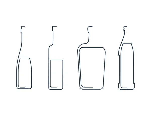 보드카 와인등 바탕에 일렬로 현대의 그래픽 디자인 요소에 음료의 — 스톡 벡터