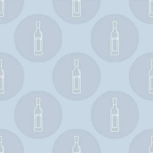 Nahtloses Muster Von Flaschen Wodka Flachen Stil Form Von Dünnen — Stockvektor