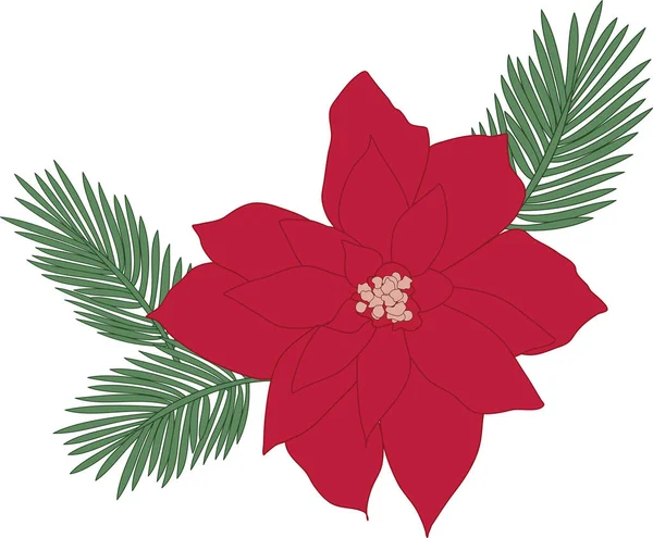Vektorbild einer Weihnachtsbaumblume — Stockvektor