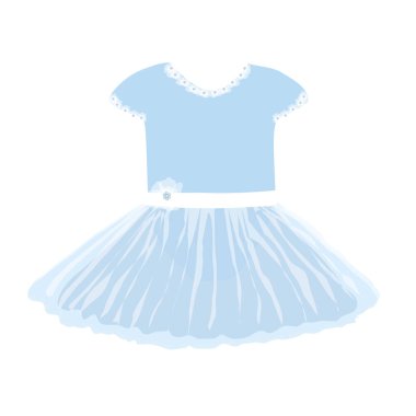 Bir bebek prensesin vektör görüntüsü veya mavi elbiseli bir balerin.