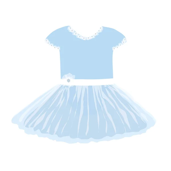 Imagem vetorial de uma princesa bebê ou vestido de bailarina em azul — Vetor de Stock