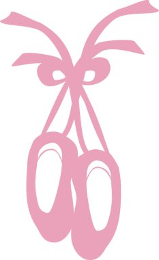 Beyaz zemin üzerinde pembe renkli bale ayakkabılarının vektör görüntüsü