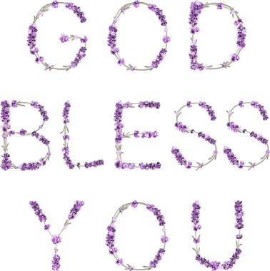 vektör yazıtları. Tanrı sizi lavanta filizi şeklinde yaratmış.