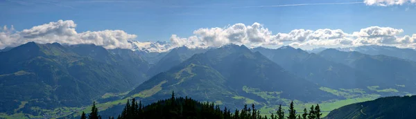 Panoramic View High Tauern Region Pinzgau Salzburg Seen Mountain Schmittenhoehe — Stock Photo, Image