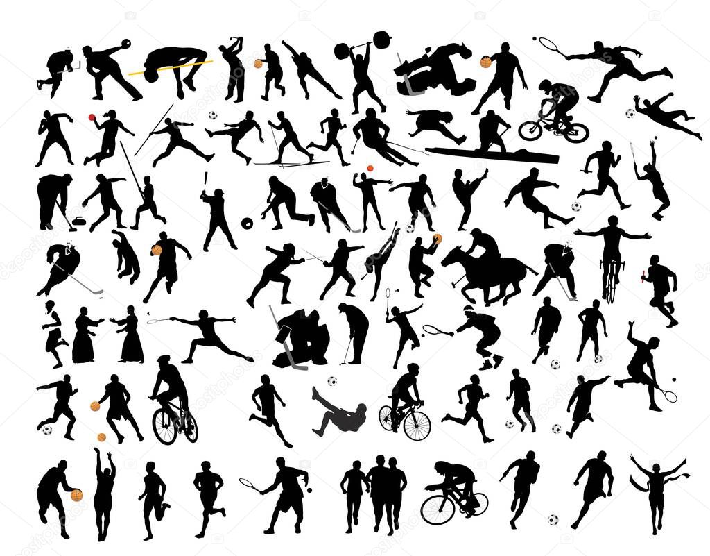 All sports silhouette vector