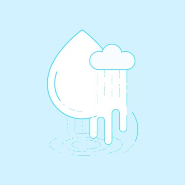 Farklı bir su çeşidi. Su döngüsü. Vektör çizimi düz tasarım biçimi.