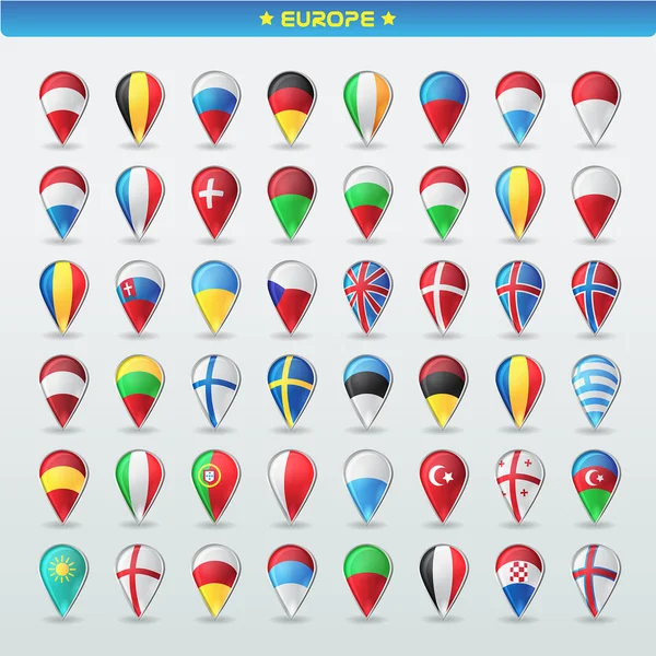 Banderas europeas — Vector de stock