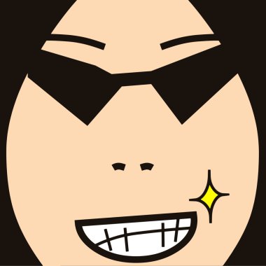 Cartoon gezicht expressie knappe