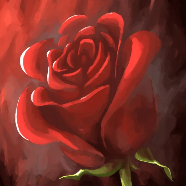 Cyfrowy czerwony kwiat róży sapanie — Zdjęcie stockowe