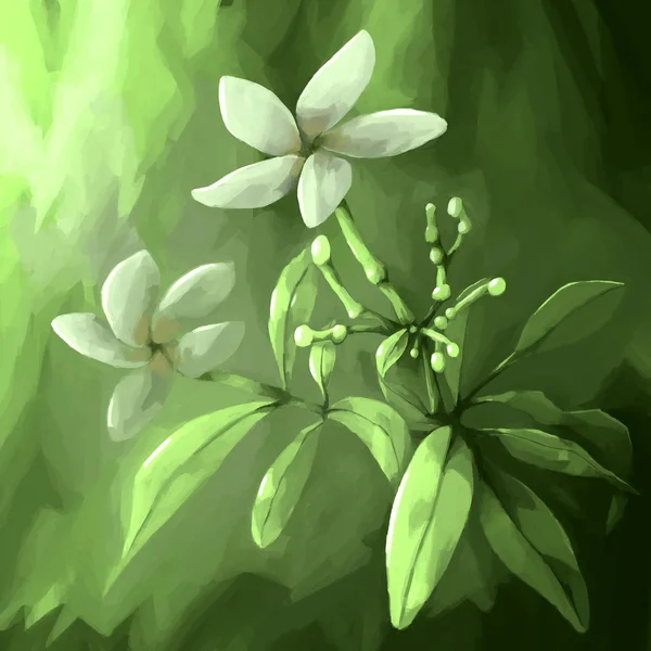 Digital anhelante de flor blanca de la hoja — Zdjęcie stockowe