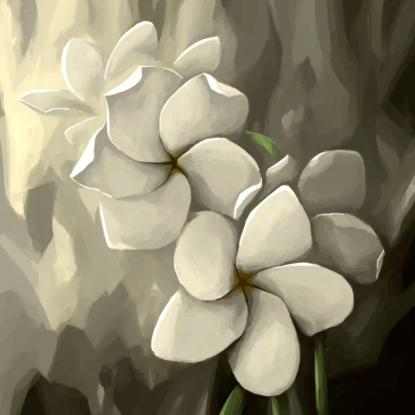 Dijital resim beyaz çiçek çiçeklenme — Zdjęcie stockowe