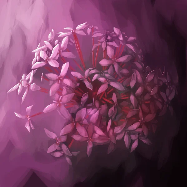 Dijital boyama çiçek MahS mor pembe