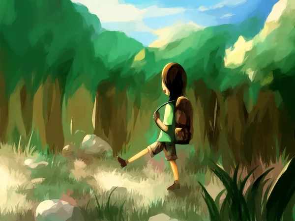 Dijital boyama orman seyahat