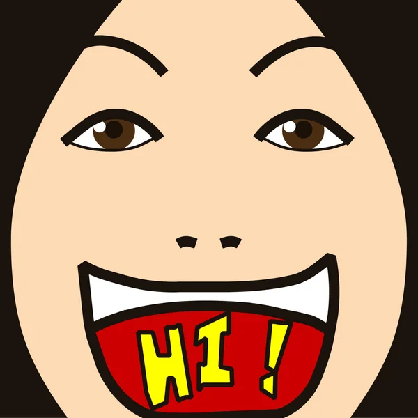 Cartoon face expression greet — Stok Foto