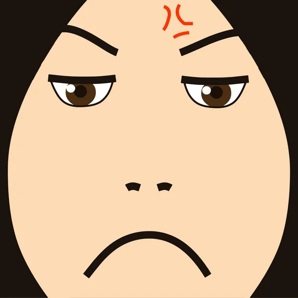 Desenho rosto expressão raiva — Fotografia de Stock