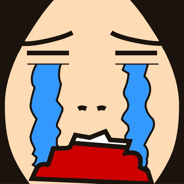 Cartoon face expression tear — Stock Photo, Image