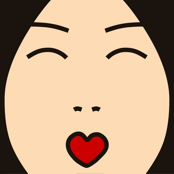 Cartoon Gesicht Ausdruck Kuss — Fotografia de Stock