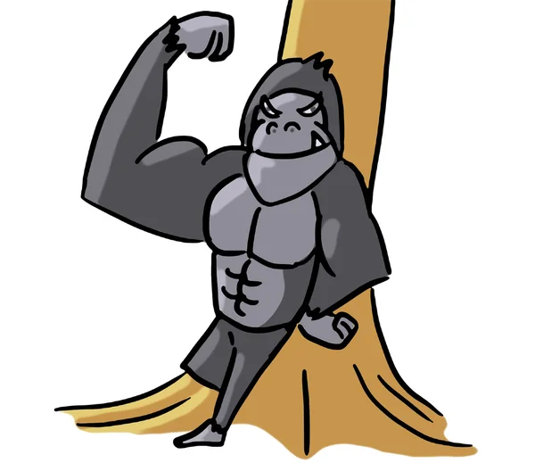 Cartoon animal expression gorilla strong — kuvapankkivalokuva