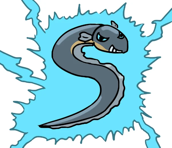 Cartoon animal expression eel shock — Stock Photo, Image