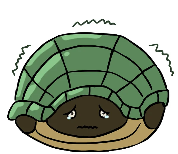 Karikatür hayvan ifade kaplumbağa korku