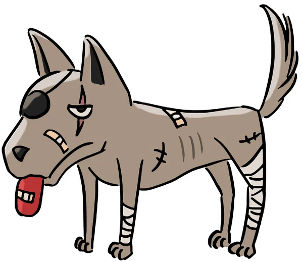 Cartoon dierlijke expressie hond strijd — Stockfoto