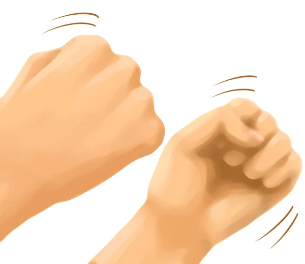 Cartoon hand emotie strijd — Stockfoto