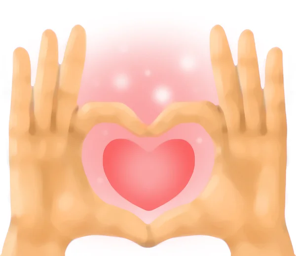 Cartoon-Hand-Gefühl-Liebe — Stockfoto