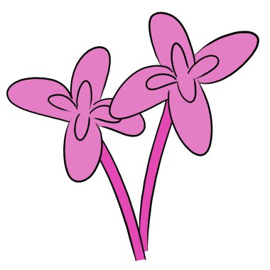 karikatür vektör sanat çiçek pembe