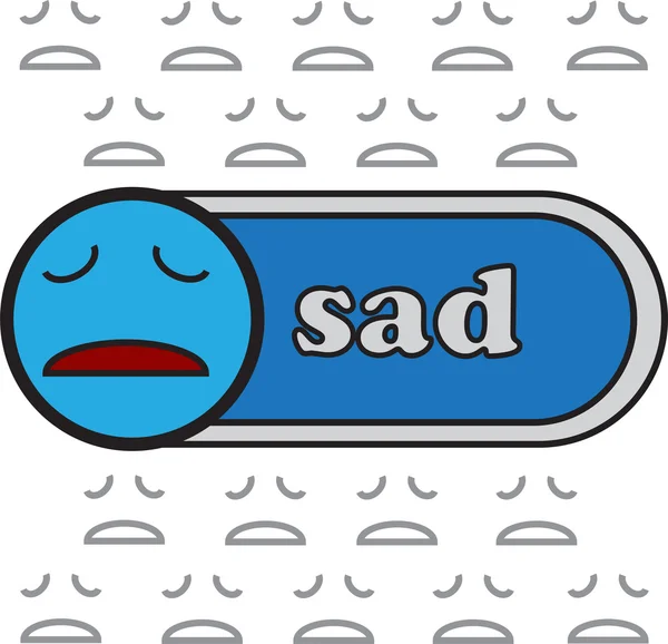 Vector quote sign icon face sad — Stock Vector