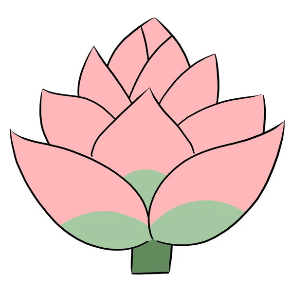 Vector kunst bloem cartoon lotus roze — Stockvector