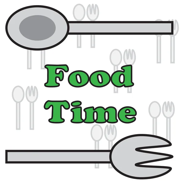Vector quote sign spoon fork food time — Stock Vector