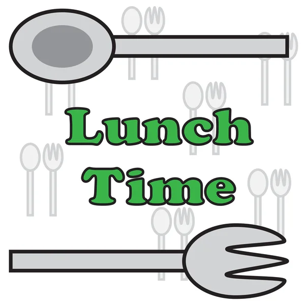 Vector quote sign spoon fork lunch time — Stock Vector