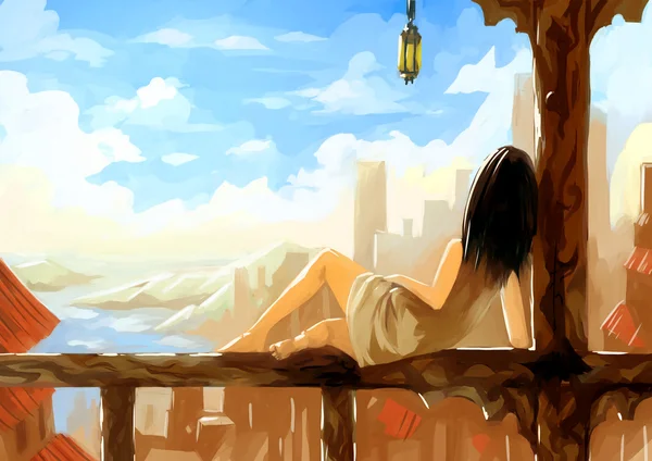 Dijital boyama sundurma uyku kız