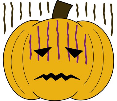 Vector pumpkin face cartoon emotion expression fear