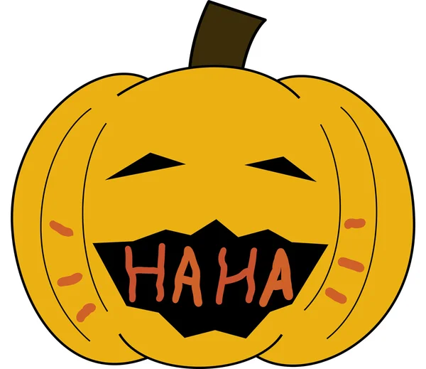 Vector pumpkin face cartoon emotion expression laugh — Stok Vektör