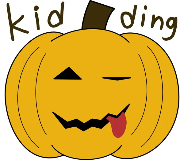 Vector pumpkin face cartoon emotion expression joke — Image vectorielle