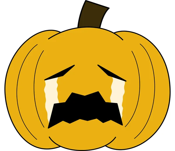 Vector pumpkin face cartoon emotion expression cry — Vector de stock