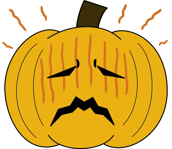 Vector pumpkin face cartoon emotion expression stress — Vetor de Stock