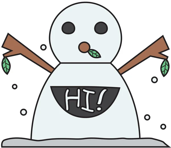 Vector winter snowman face cartoon emotion expression greet — 图库矢量图片