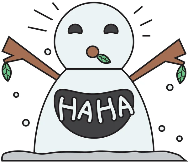 Vector winter snowman face cartoon emotion expression laugh — ストックベクタ